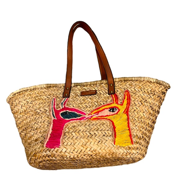 Kurt Geiger Bags Kurt Geiger London Llamas Woven Straw Large Tote
